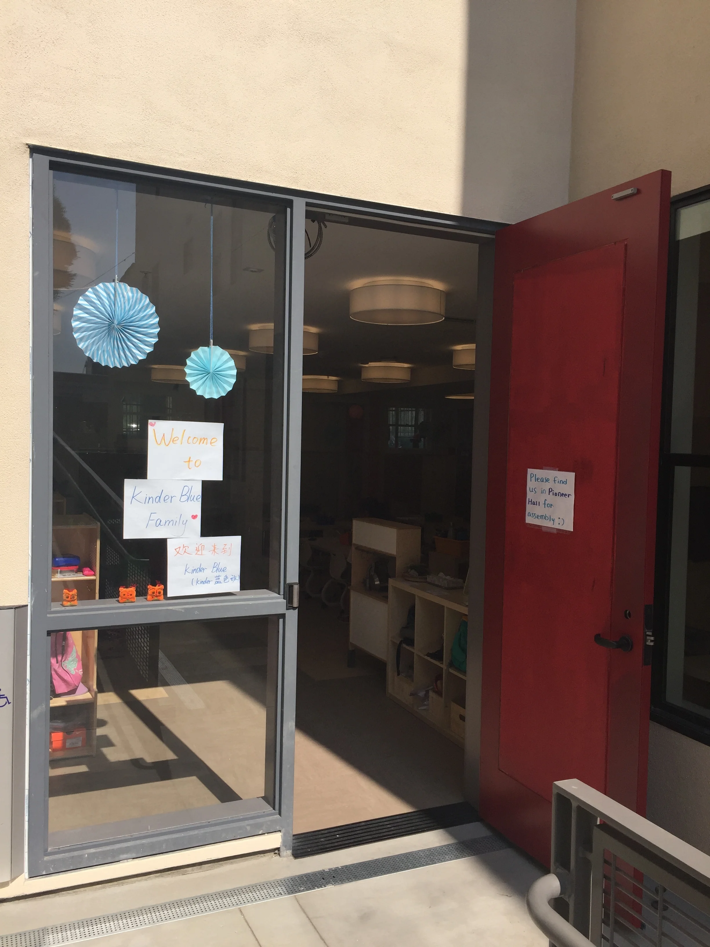 The brand-new Kindergarten Blue classroom.