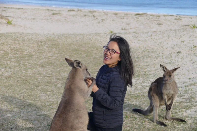 Qiuyan with some of her favorite students