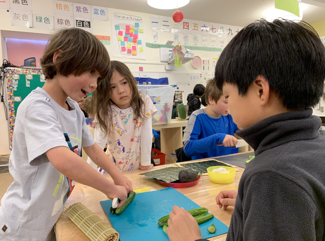 Teaching in Kindergarten.