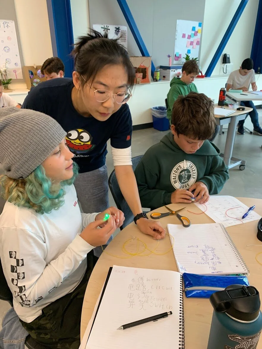 Science class on electricity and circuitry.