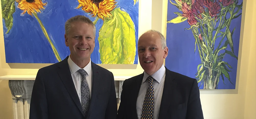 Professor Colin Riordan, President and Vice Chancellor at Cardiff University and Stephen Burgin, VP of GE Europe and member of our Advisory Board
