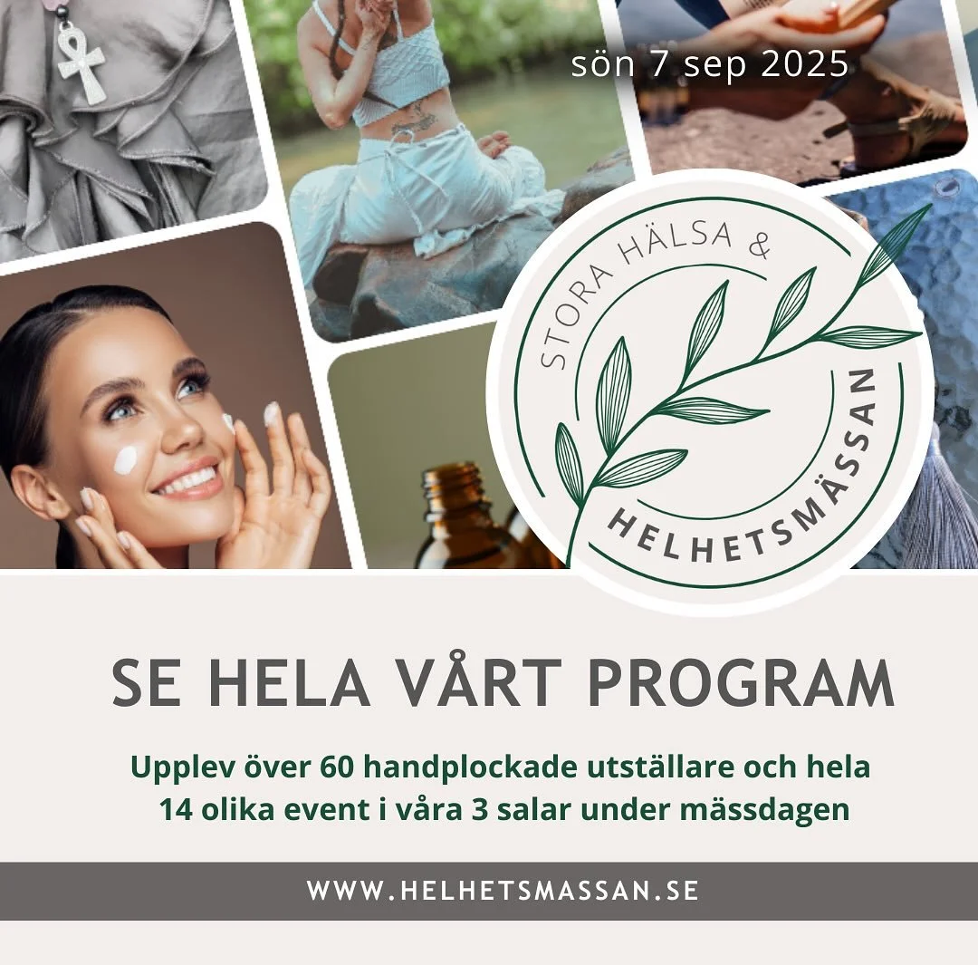 Aktuellt program ute nu ⭐️⭐️⭐️

https://helhetsmassan.se/program

Kom och upplev seanser, f&ouml;rel&auml;sningar och handplockade utst&auml;llare som bland annat erbjuder prova-p&aring; behandlingar, smakprov, varor och tj&auml;nster inom alternativ