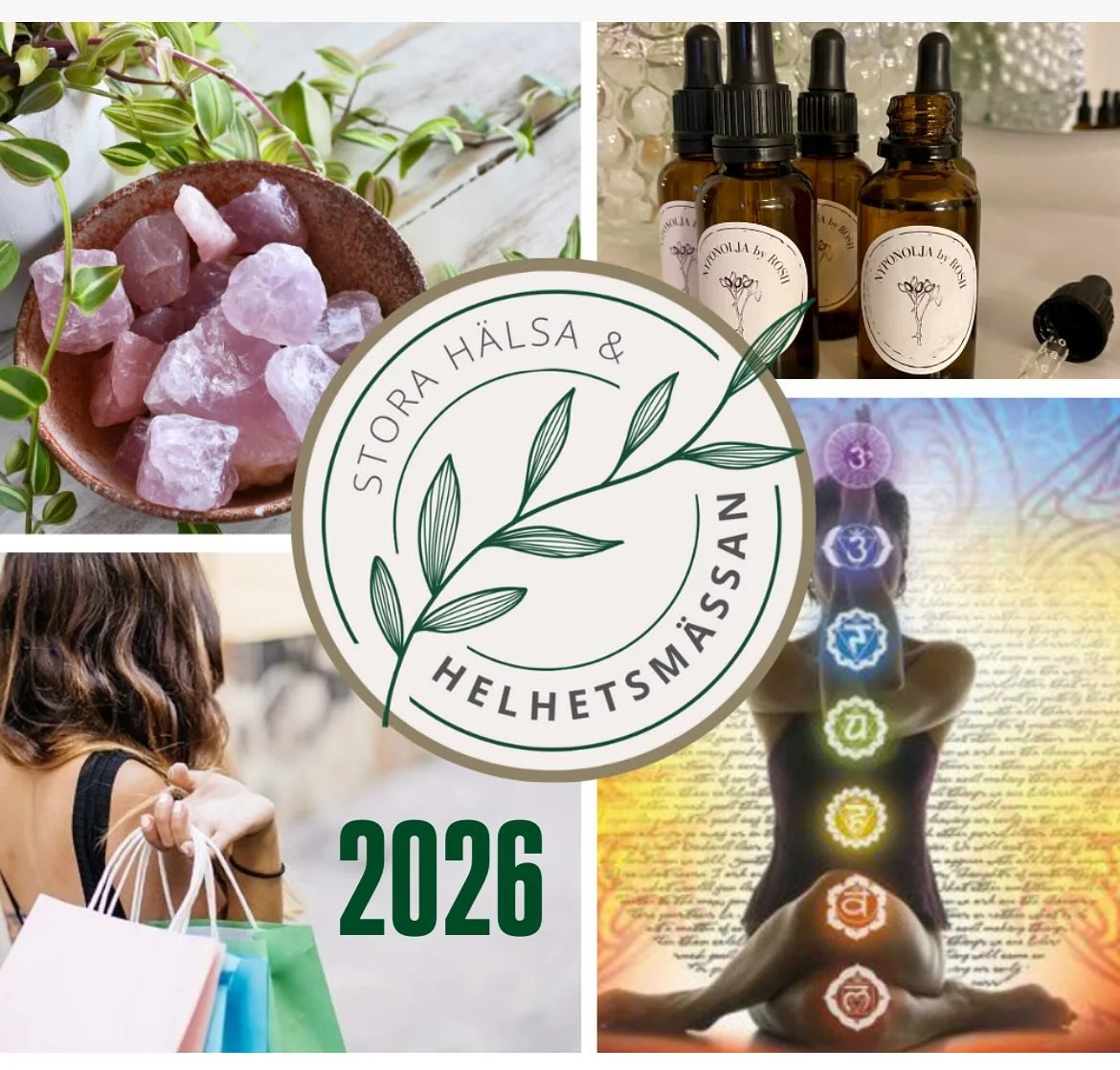 H&auml;lsa och Helhetsm&auml;ssan 2026 🌱Kom och upplev en heldag f&ouml;r kropp och sj&auml;l med drygt 70 handplockade utst&auml;llare som erbjuder prova-p&aring; behandlingar, smakprov, varor och tj&auml;nster inom holistisk h&auml;lsa, friskv&ari