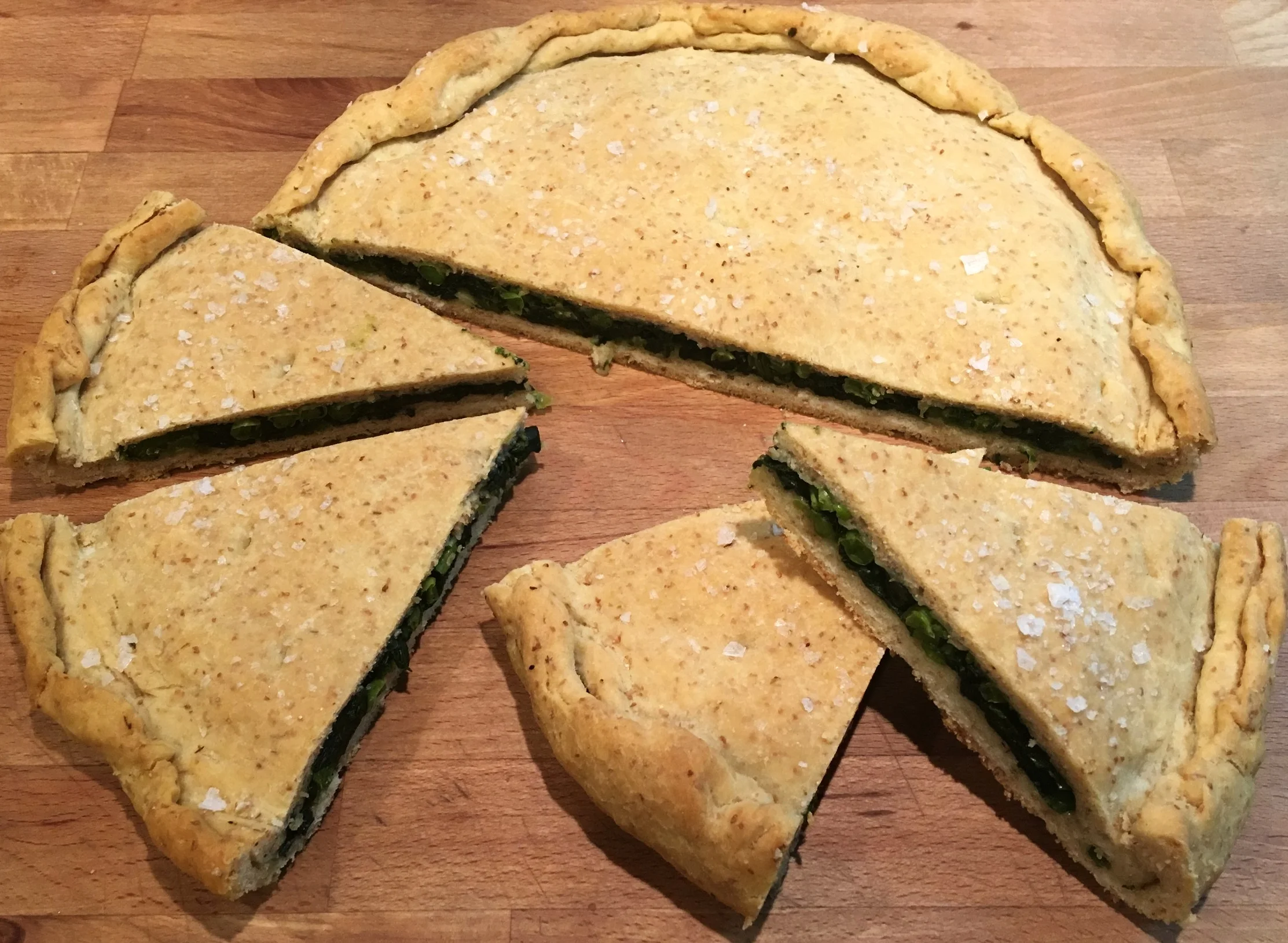 Focaccia agli Spinaci e Piselli