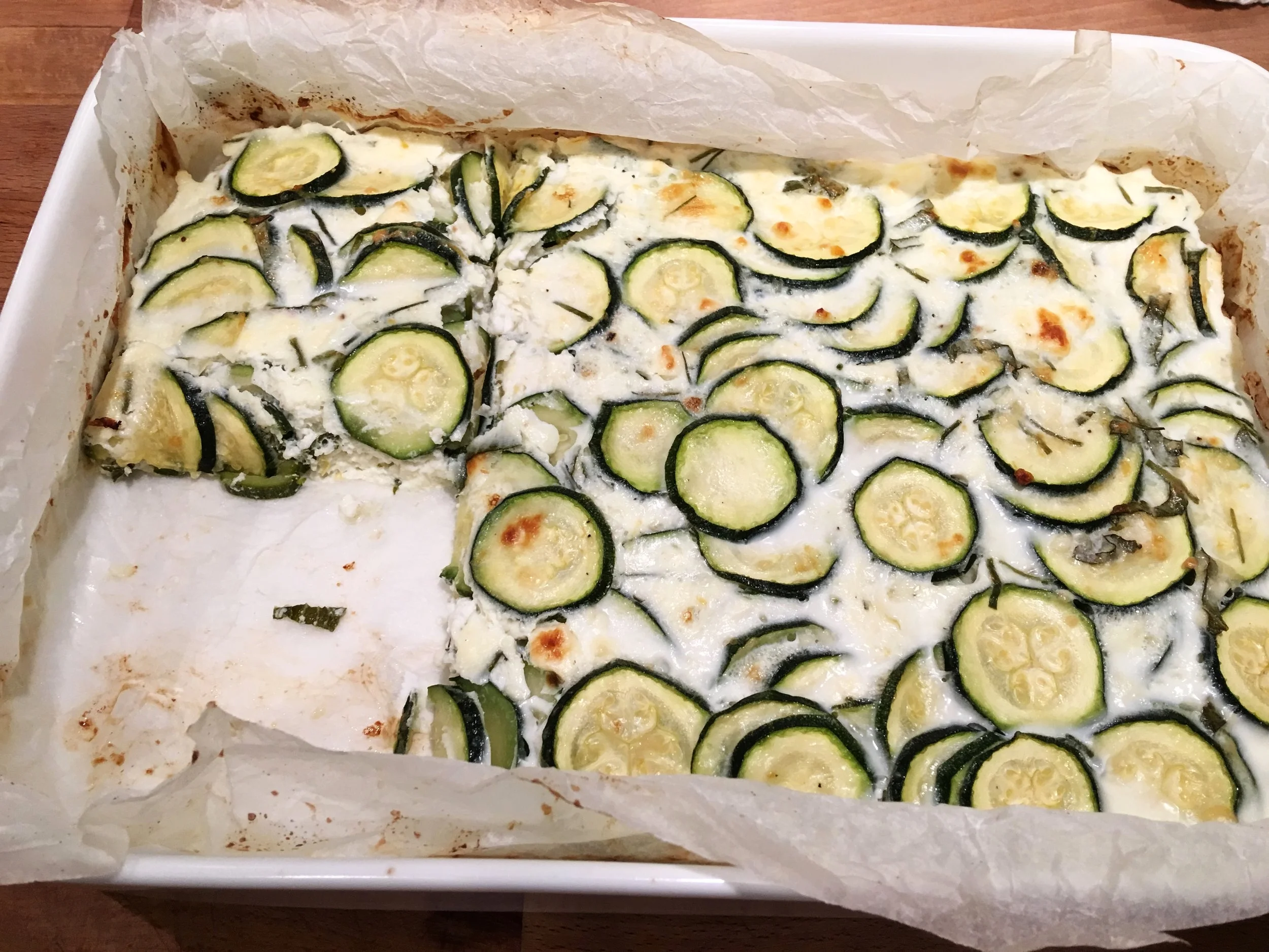 Teglia di Zucchine e Formaggi light