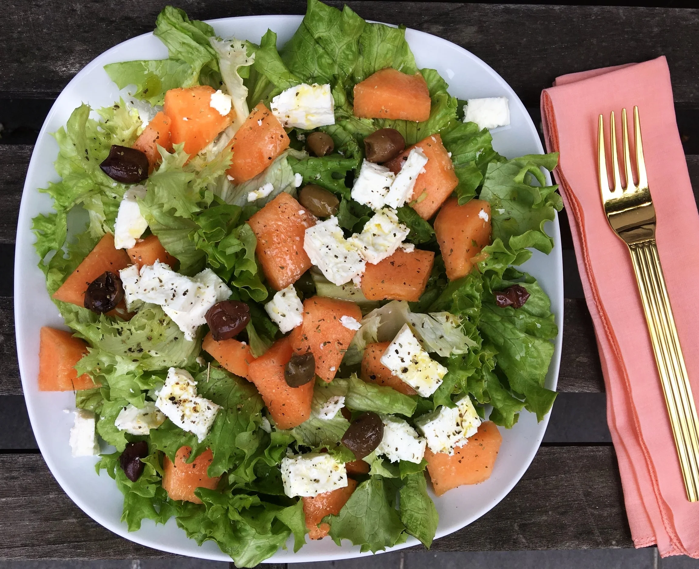 Insalata con melone e feta