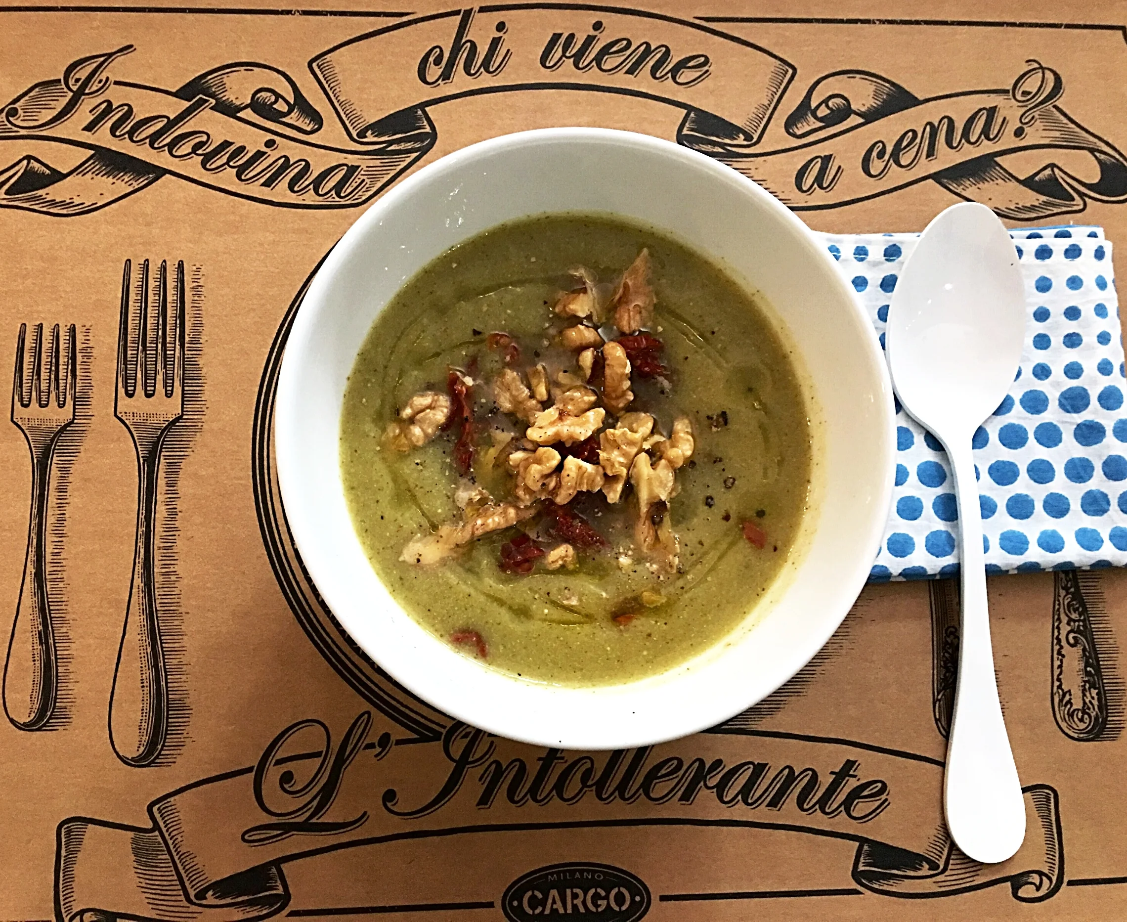 Crema di Broccoli con Pomodori secchi e Noci