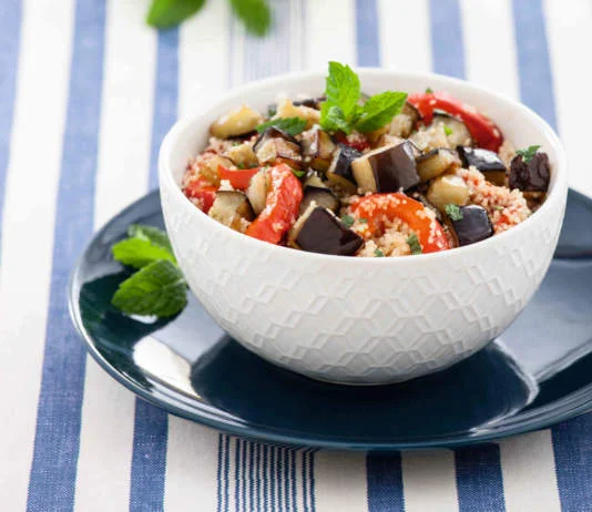 Cous Cous con melanzane e peperoni alla menta