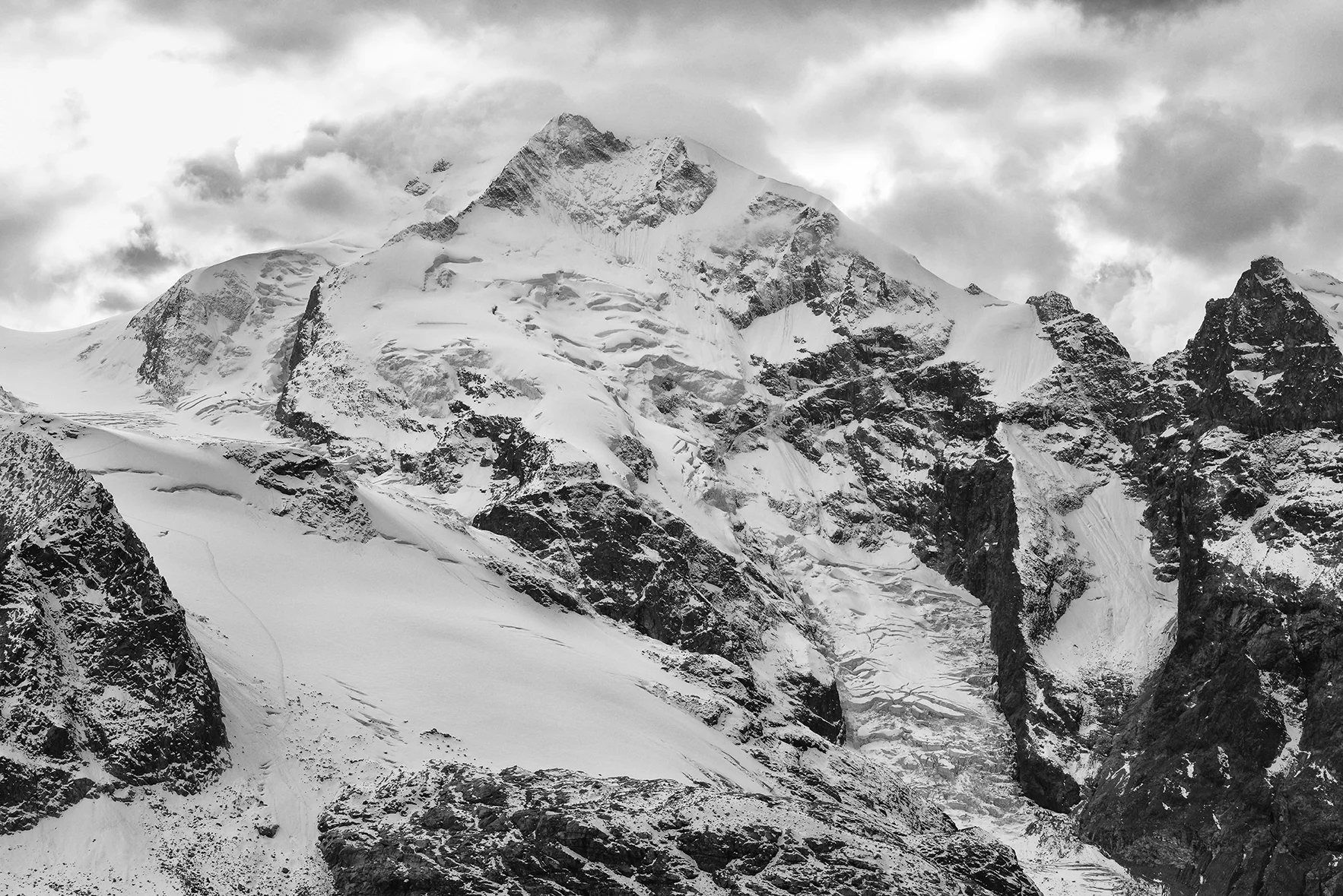 Piz Bernina in Clouds