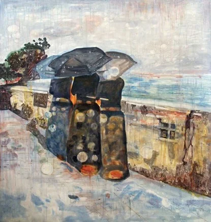 Figures on a Bridge, oil and succhi d'erba on canvas, 156 x 146 cm-Guardian Newspaper's L.L.C.<sup>2</sup>