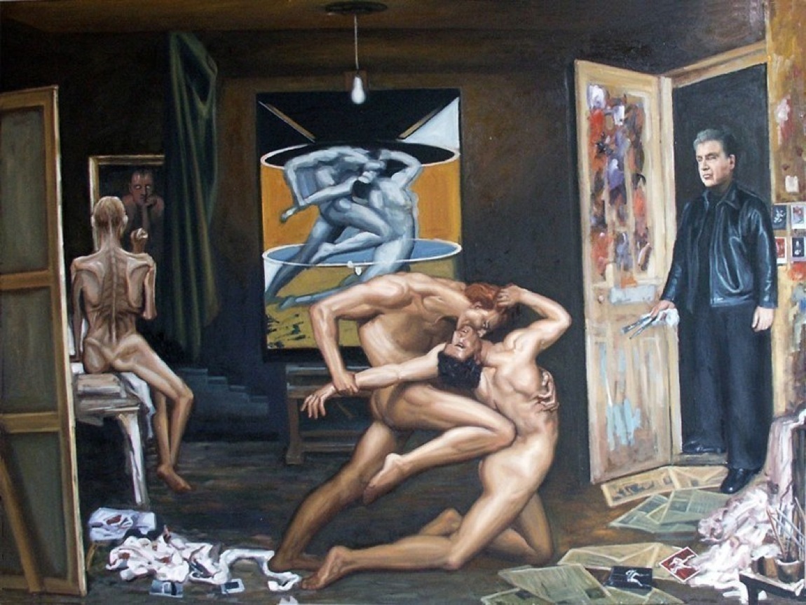 THEATRE OF PANIC, oil on canvas, 118 x 158cm / 46.5 x 62.2 in