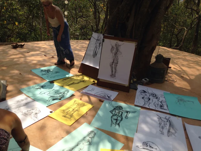Life drawing under the banyan tree
