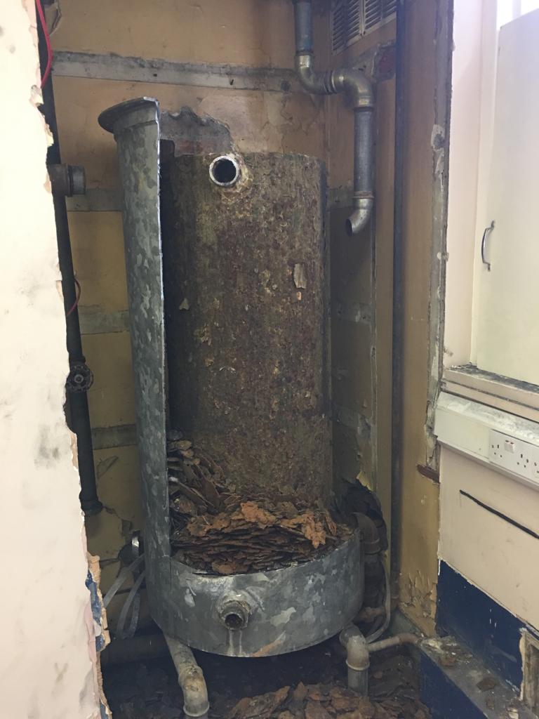 Old Galvanised Domestic Hot Water Cylinder