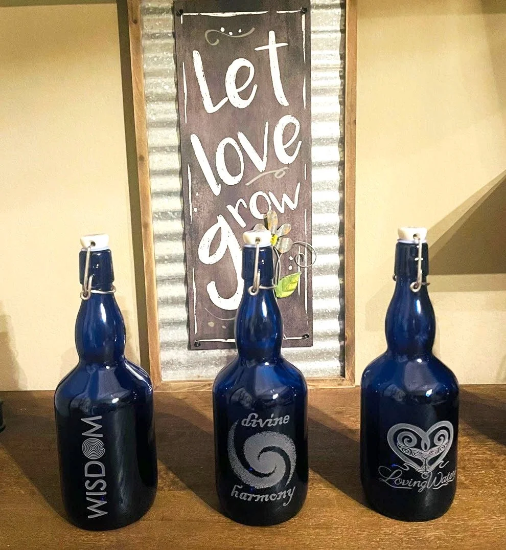 Blue Cobalt Glass Water Bottles
