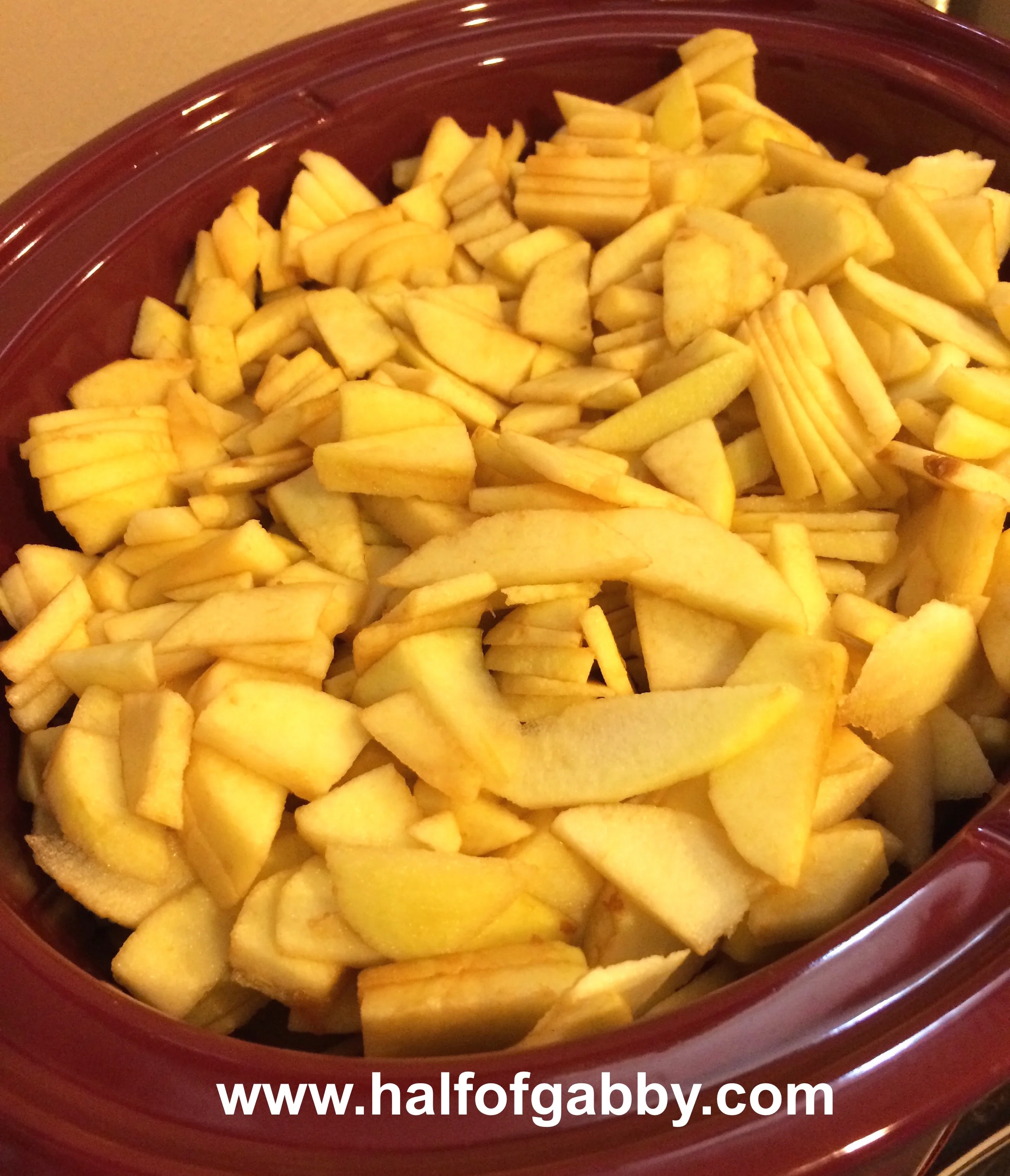 CROCKPOT CINNAMON APPLESAUCE No Sugar Added! — Half of Gabby