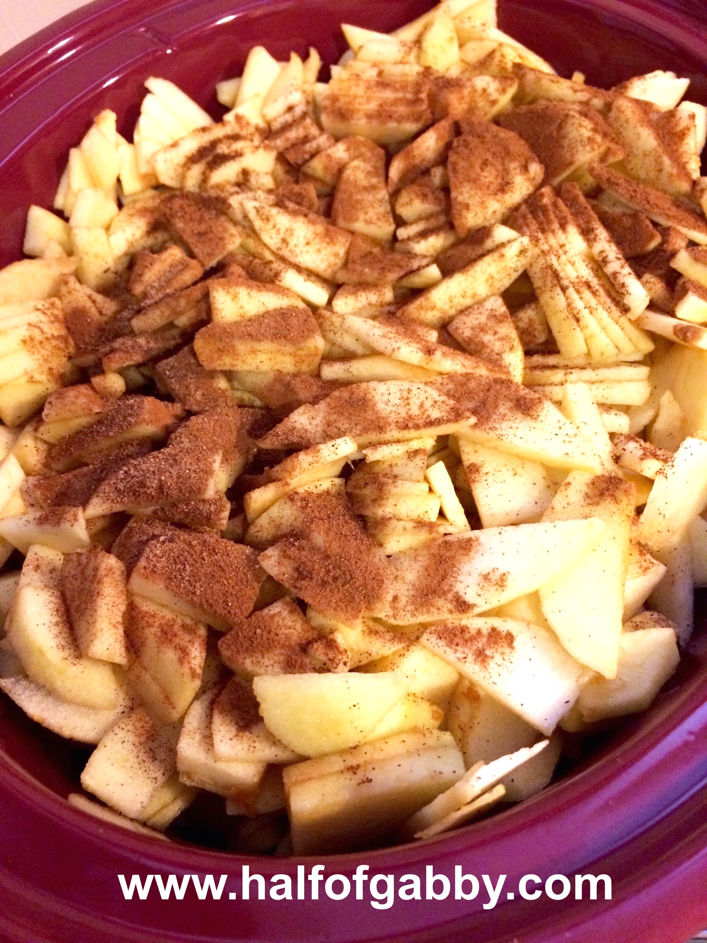CROCKPOT CINNAMON APPLESAUCE No Sugar Added! — Half of Gabby