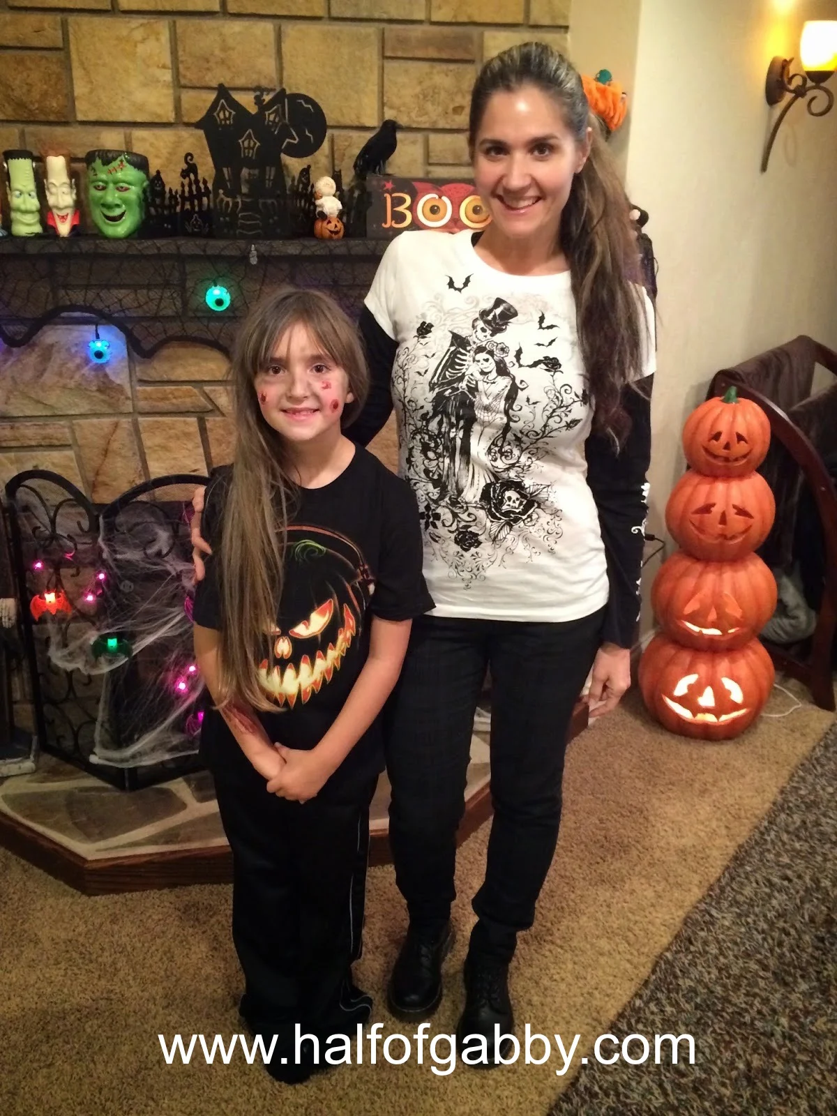 This is my youngest, Jossy and I. She is still in her zombie makeup after the kid's Halloween party.
