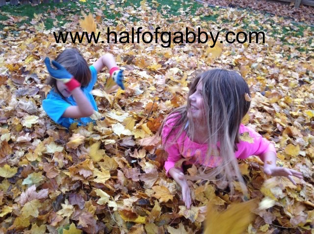 My little girls in our backyard. They love playing in leaf piles and I love watching them have so much fun.
