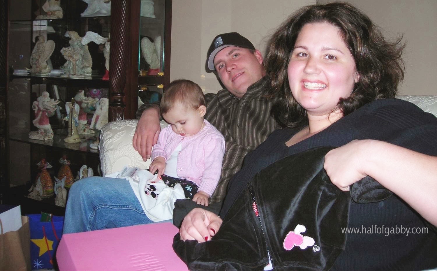 Here's another example of me trying to hide my fat. I grabbed my daughter's little coat and held it in front of my stomach to hide myself.