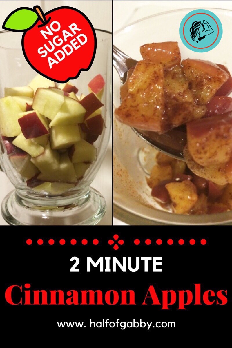 2MINUTE SUGARFREE CINNAMON APPLES Only 100 Calories! — Half of Gabby