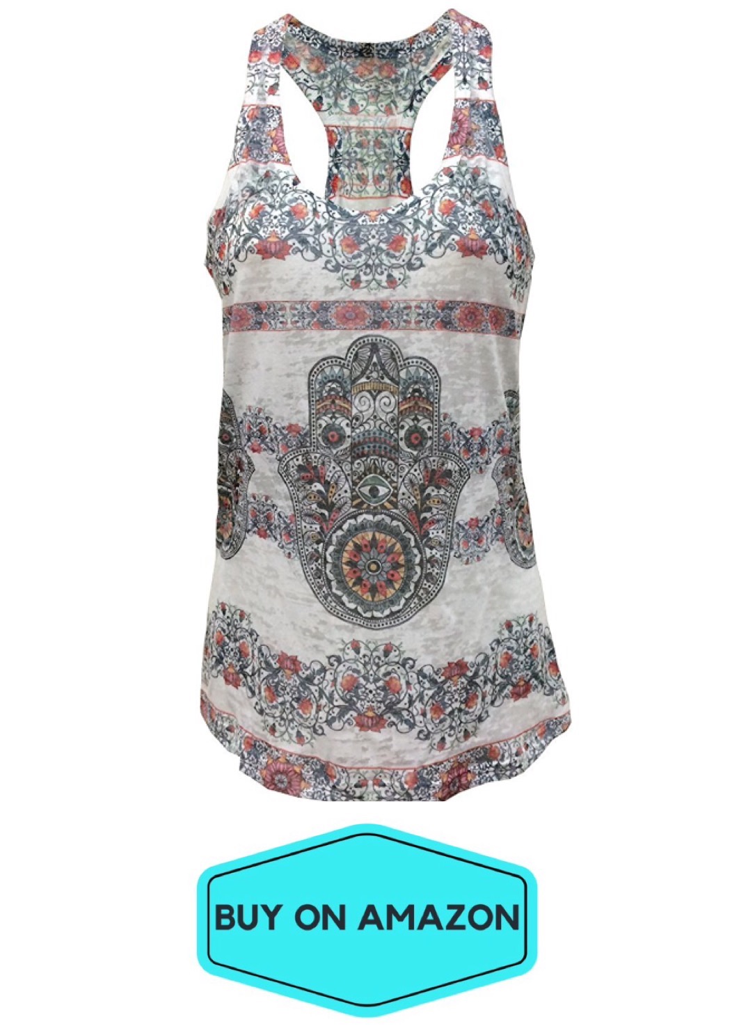 Hamsa Hand Burnout Tank