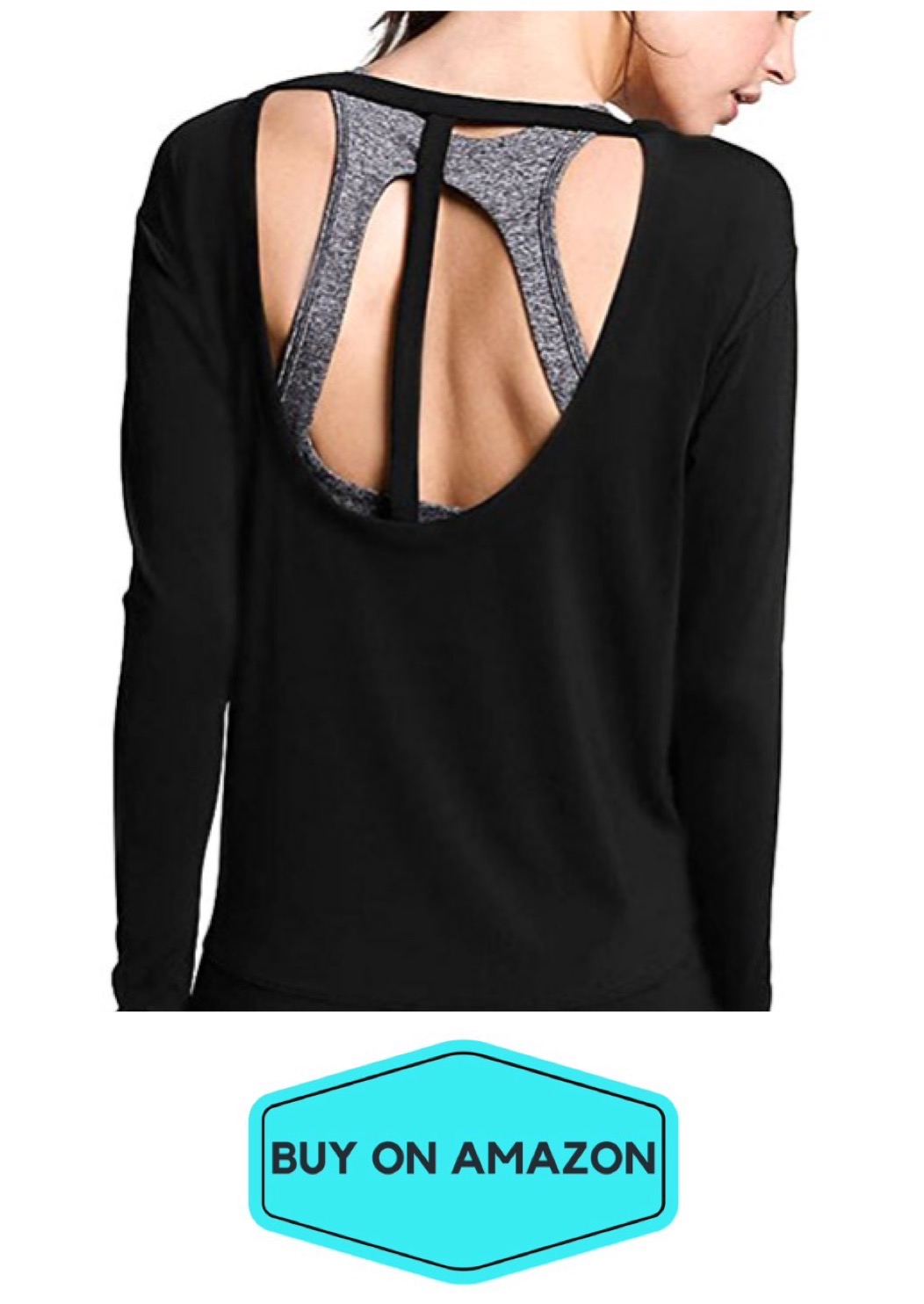 Long Sleeve Stretchy Backless Yoga Top