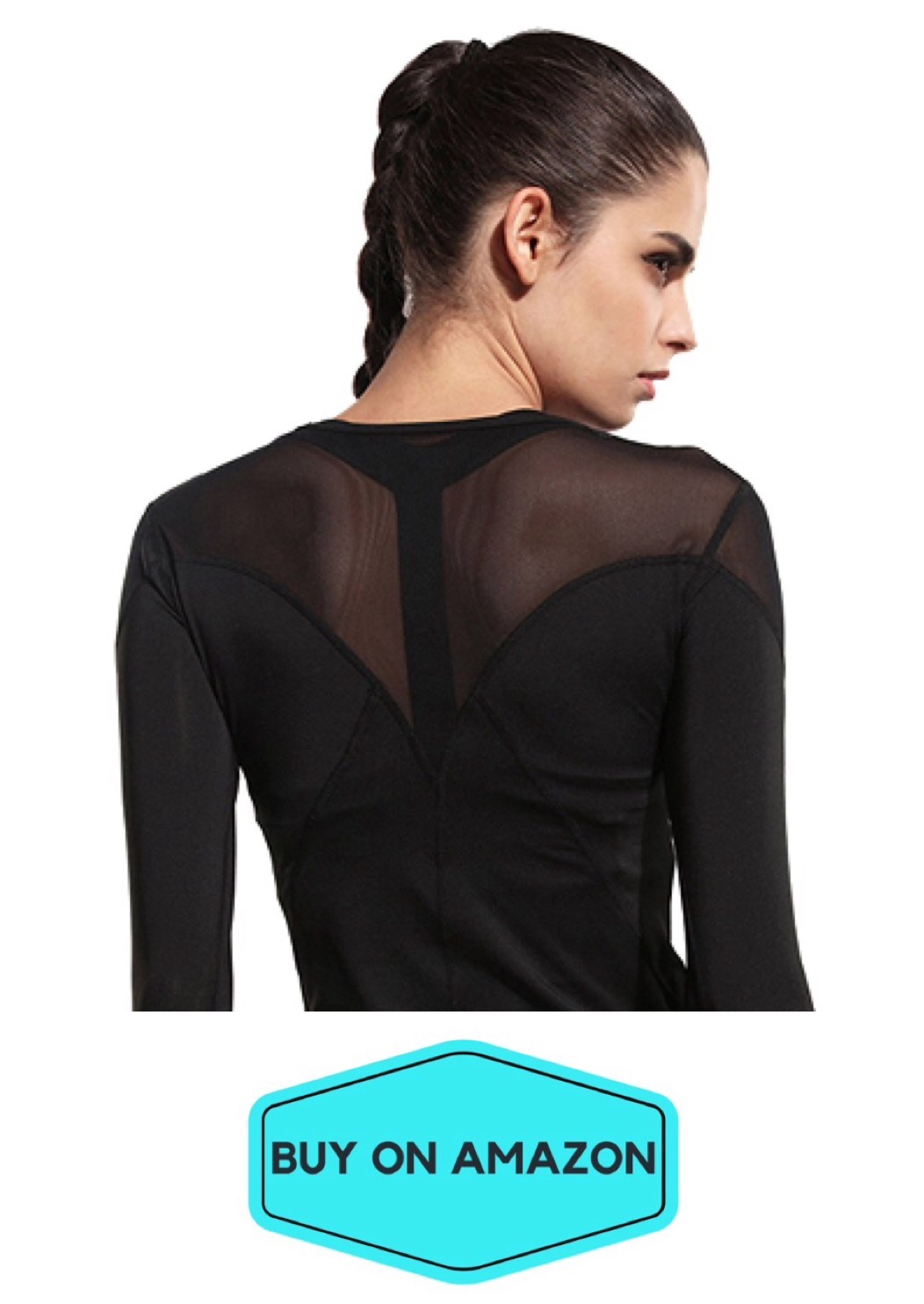 Sexy Long Sleeve Mesh Yoga Top