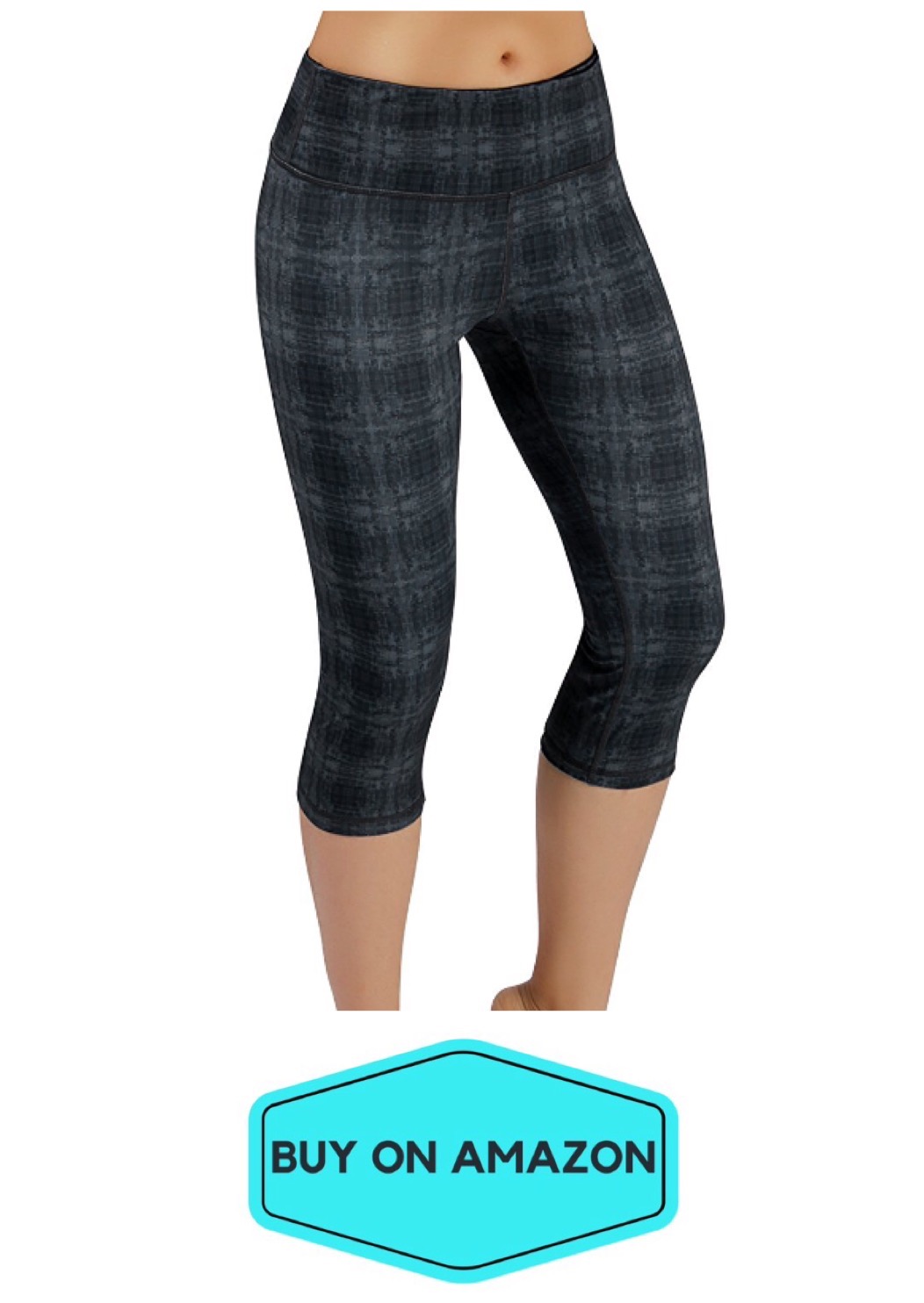 Black/Gray Plaid Capri Leggings