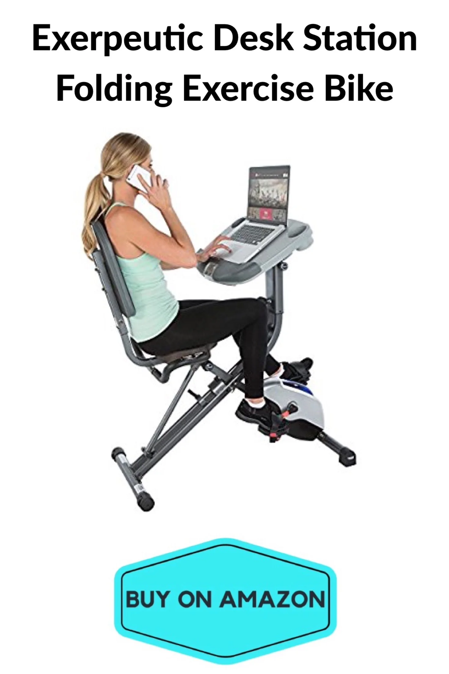 Exerpeutic WORKFIT Desk Station Folding Exercise Bike
