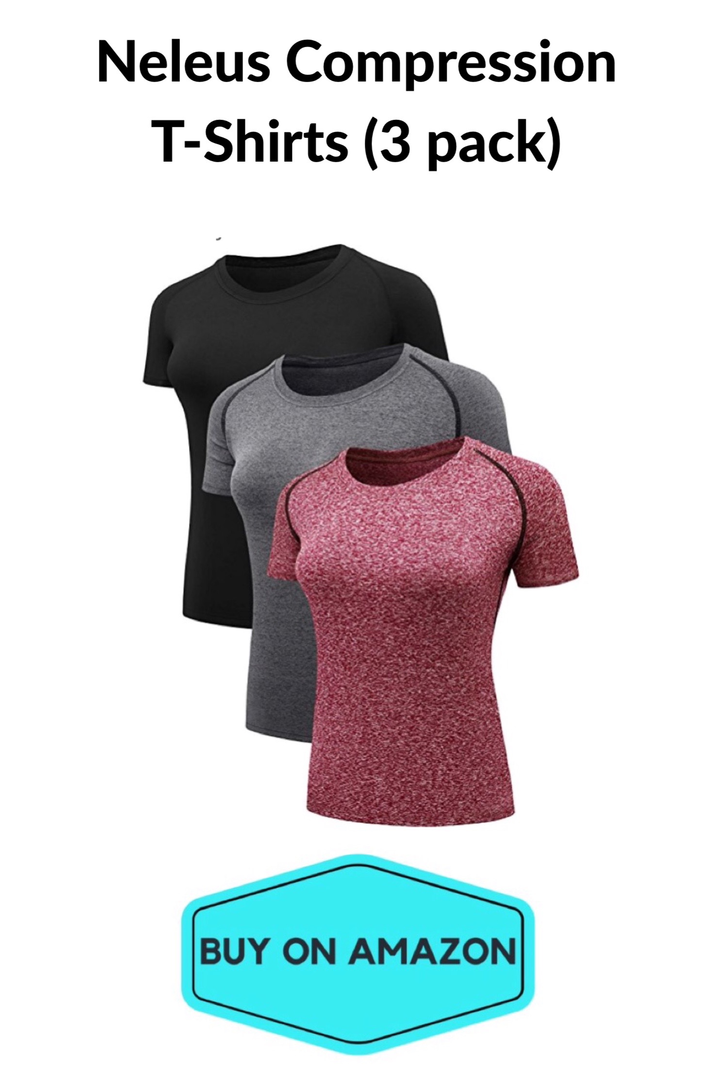 Women's Compression Tees, 3-pack