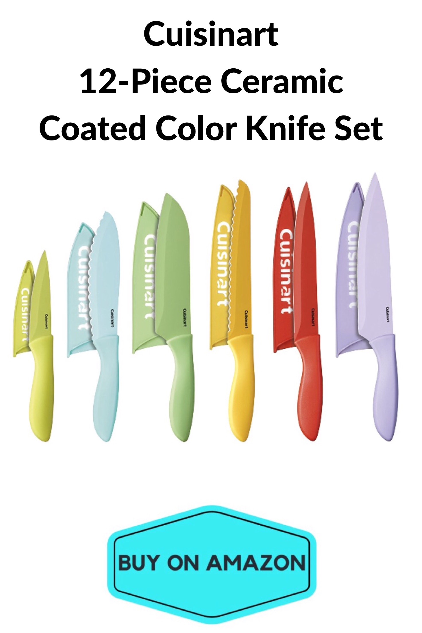 Cuisinart 12 pc Ceramic Coated Color Knife Set