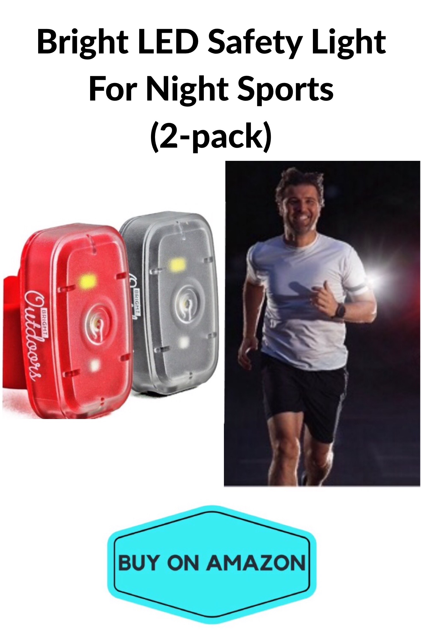 LED Safety Light For Night Sports, 2 pack