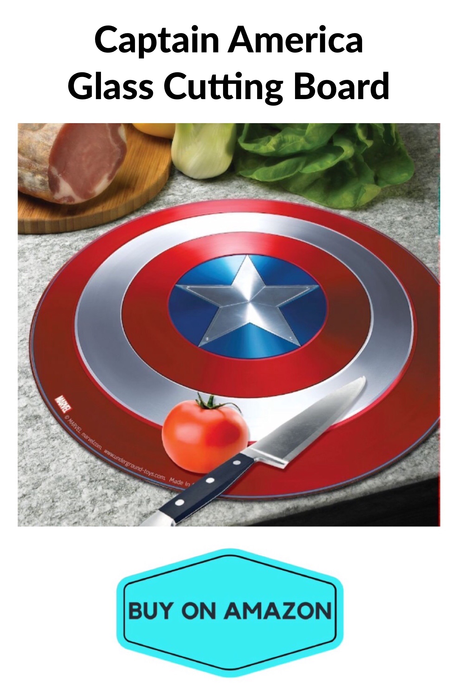 Captain America Glass Cutting Board