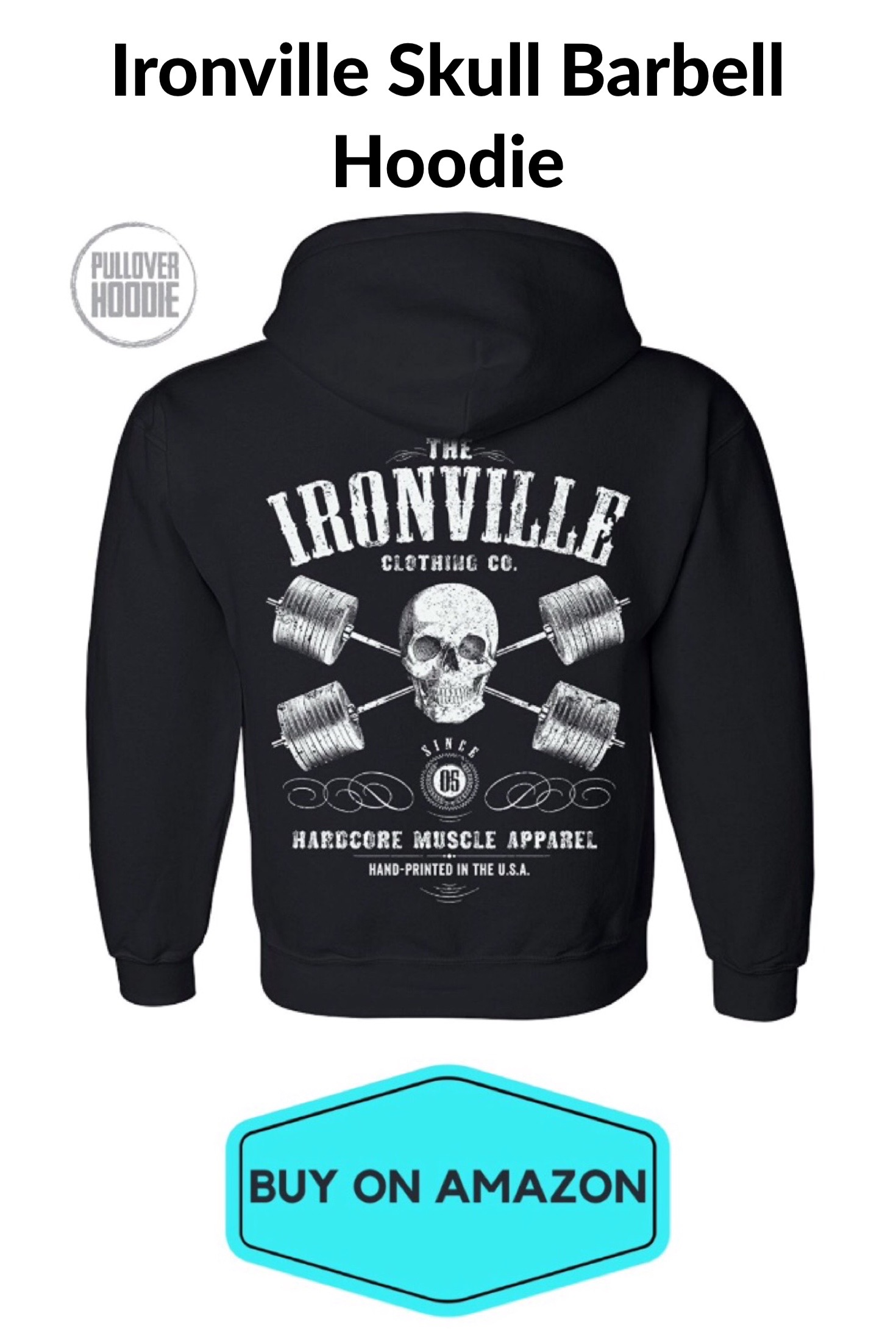 Ironville Skull Barbell Hoodie