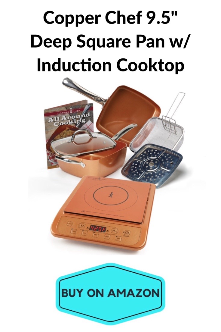 Copper Chef Deep Square Pan w/ Induction Cooktop