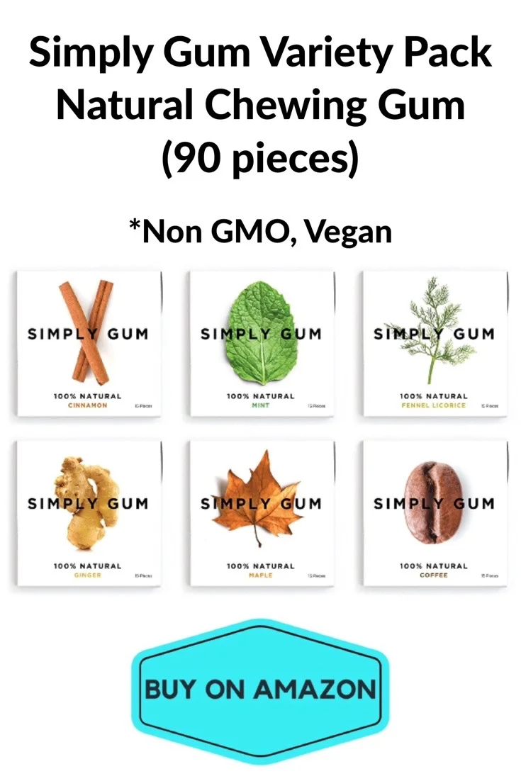 Simply Gum Natural Chewing Gum, Variety Pack, 90 Pieces