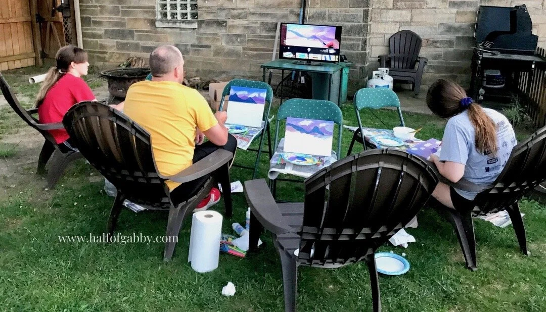 Our Backyard Family Paint Class Set-Up