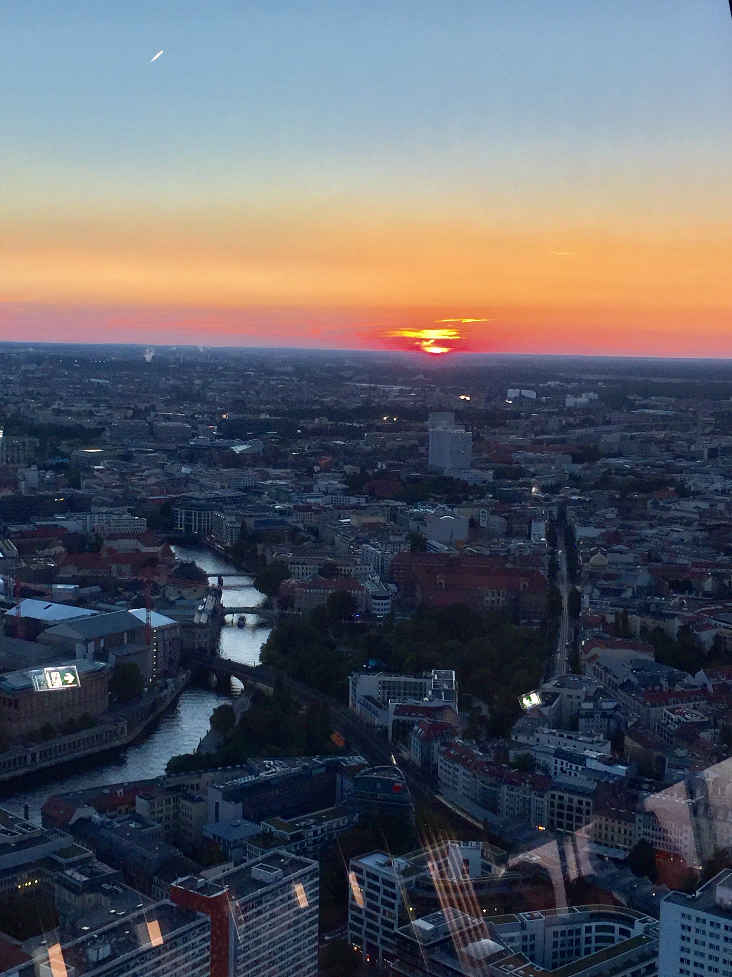 View of Berlin from the top of the tallest building in the city, the Television Tower