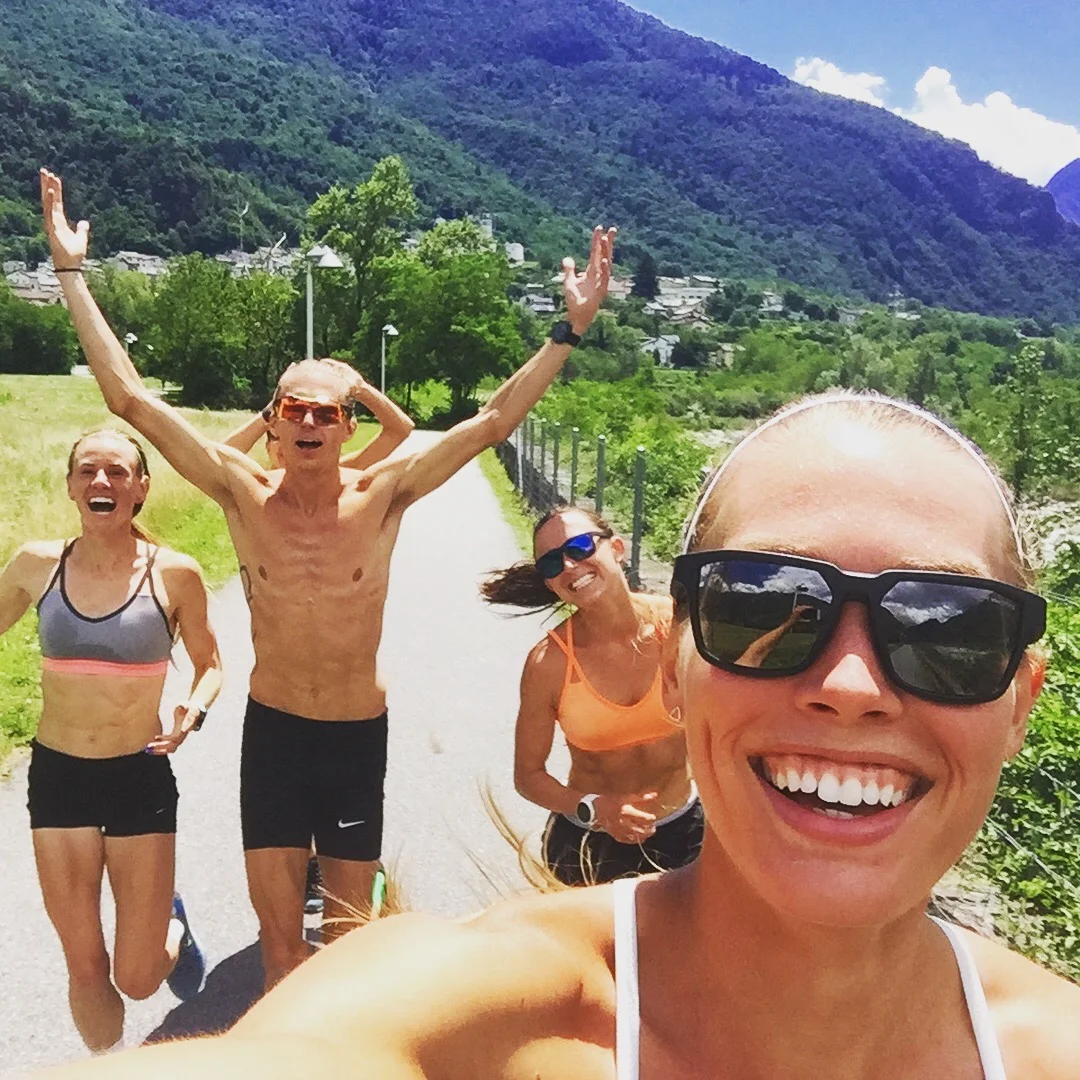 Group cooldown after and great workout in Italy