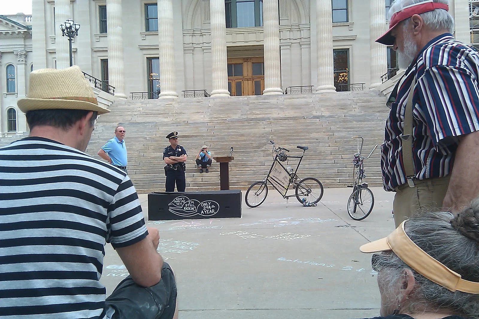Jack and his wife Ann on the right awaiting the capitol police