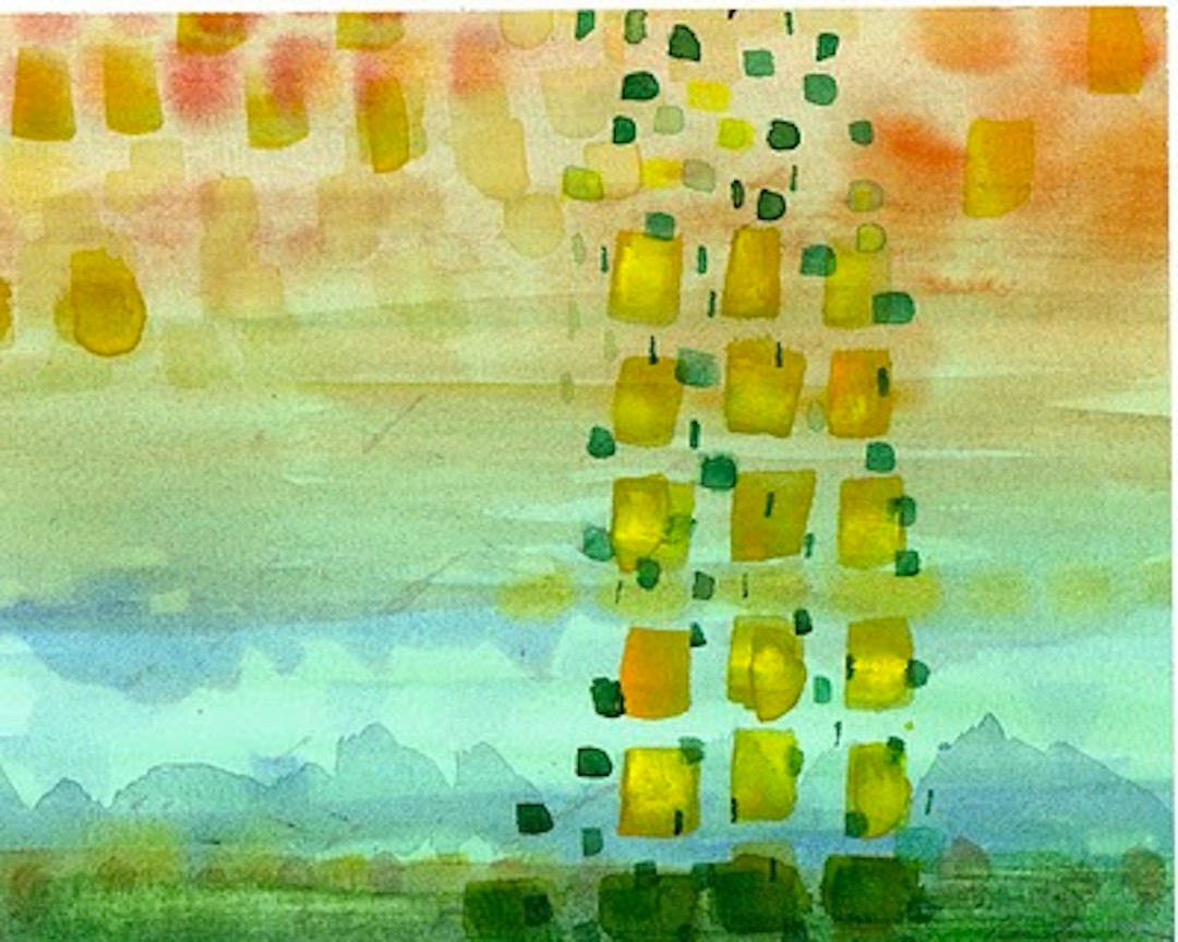 Rising Water Falling Food , Watercolor 8 x 10" 2010