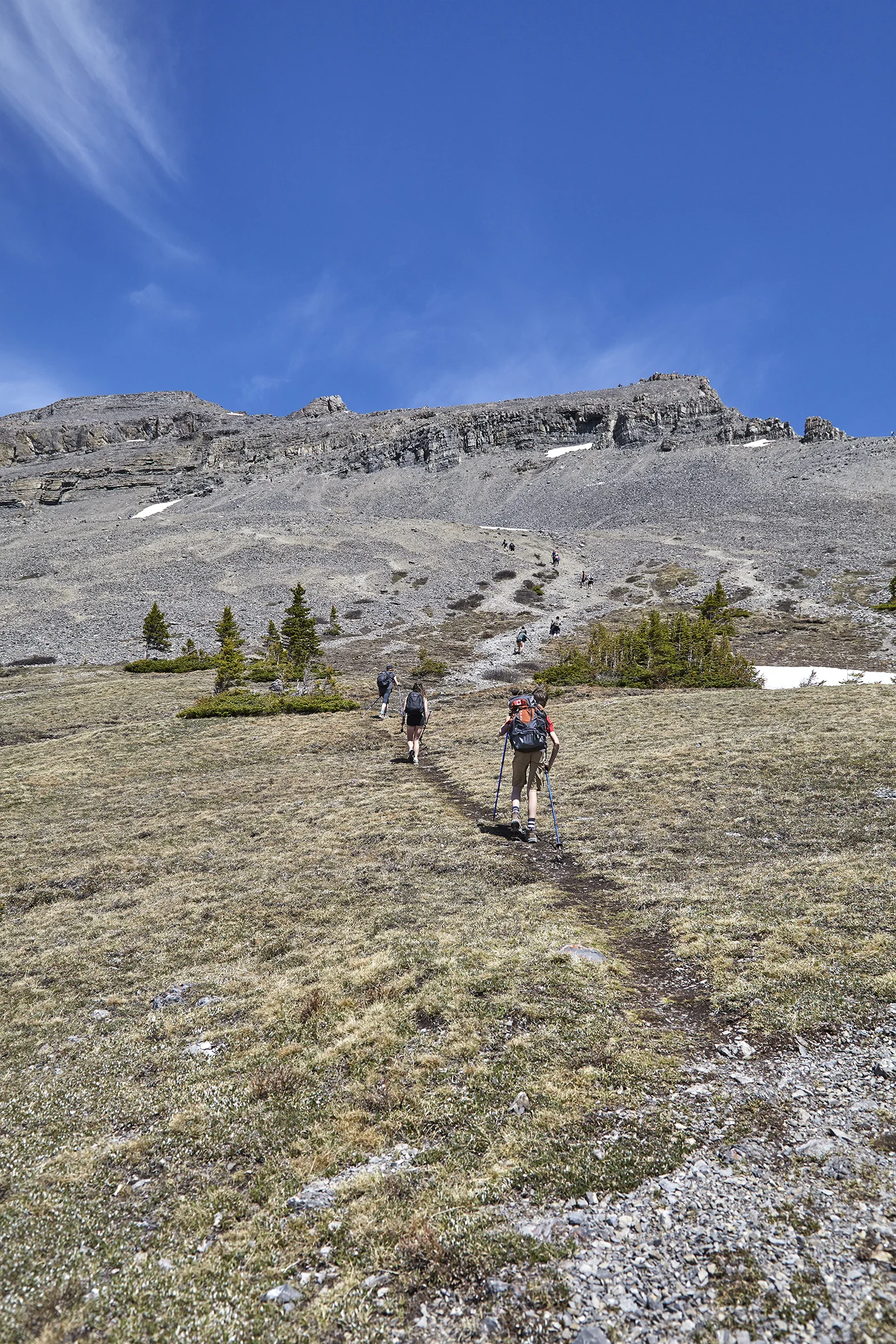 Approaching the summit block.