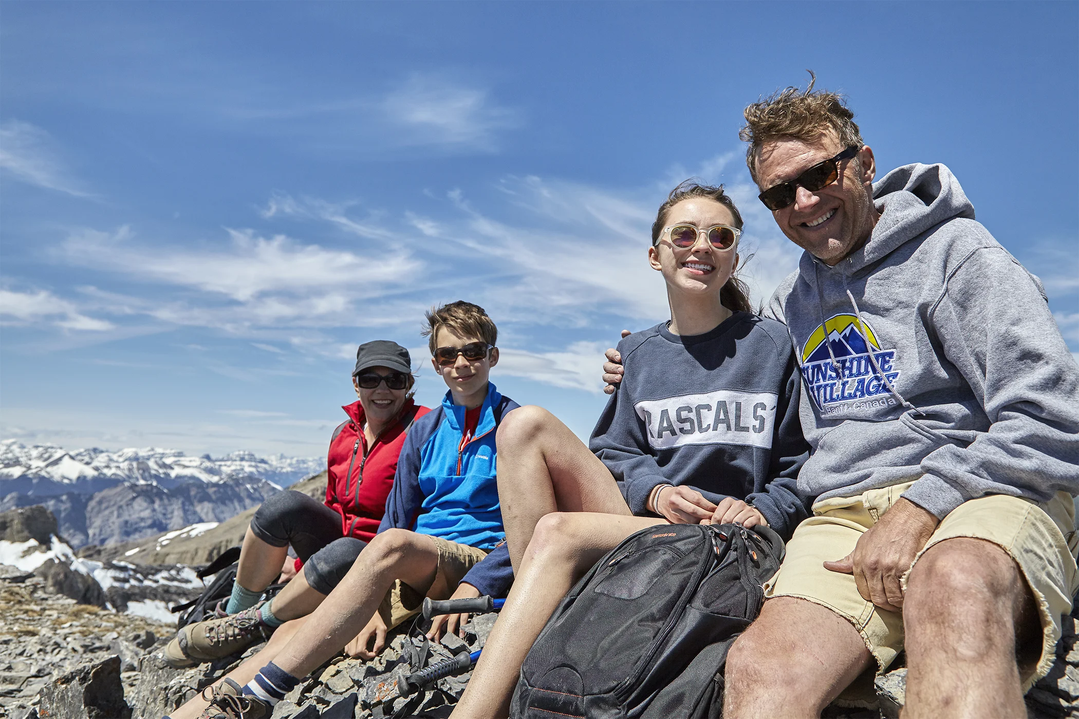 Nadien, Yuri, Katja and Robert taking a break on the false summit.