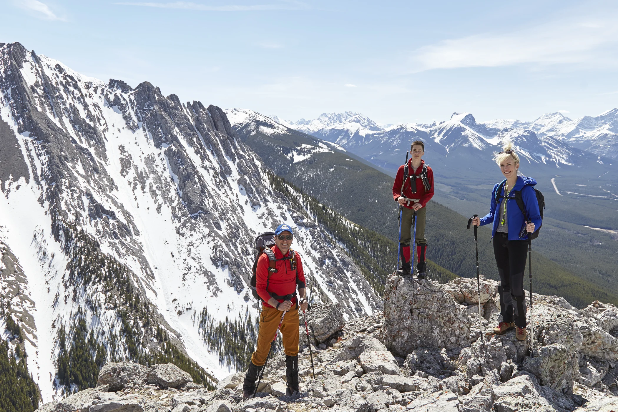 Groupshot on ascent. The Wedge is prominent in the distance.