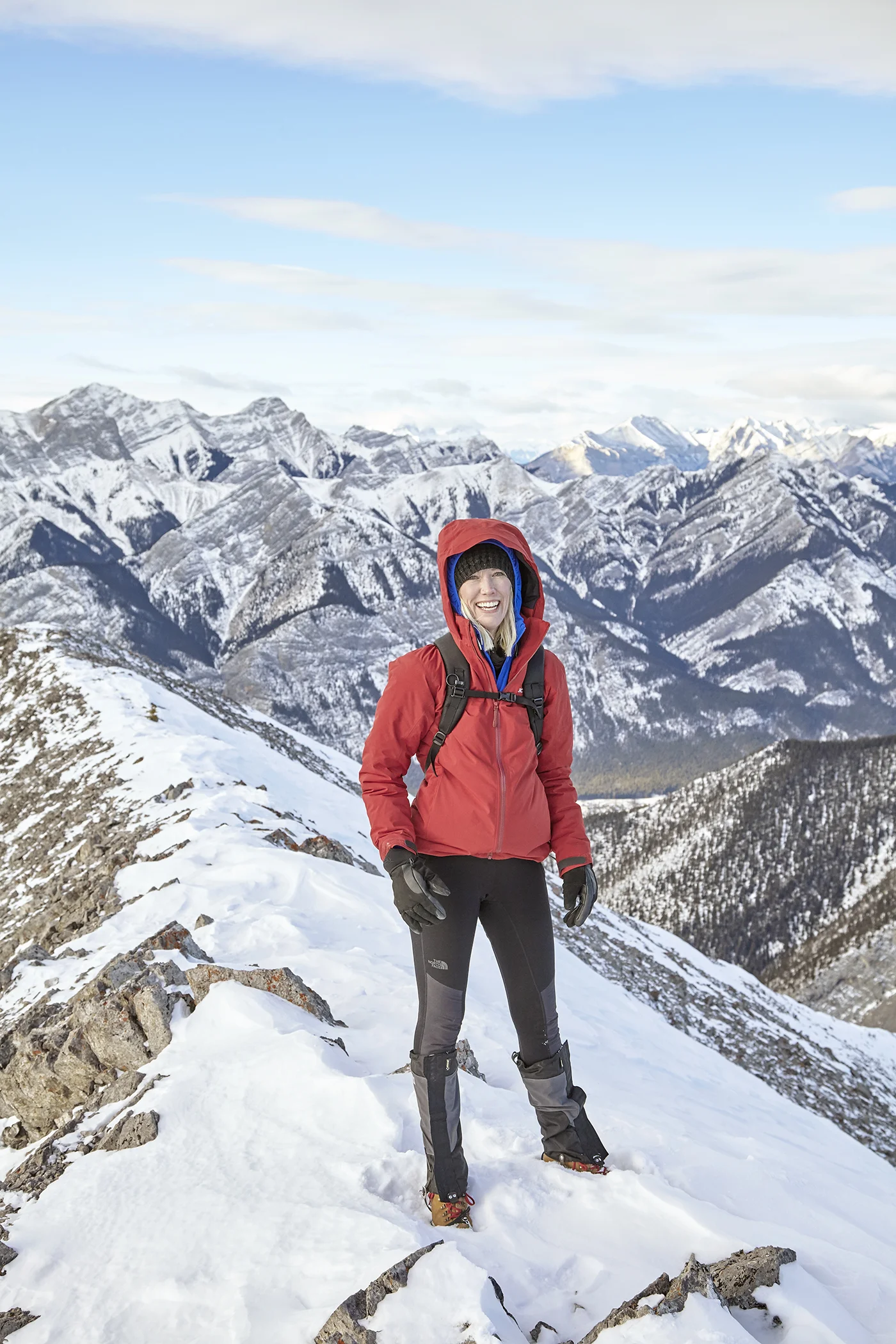 Mindy on the summit ridge just before descent.