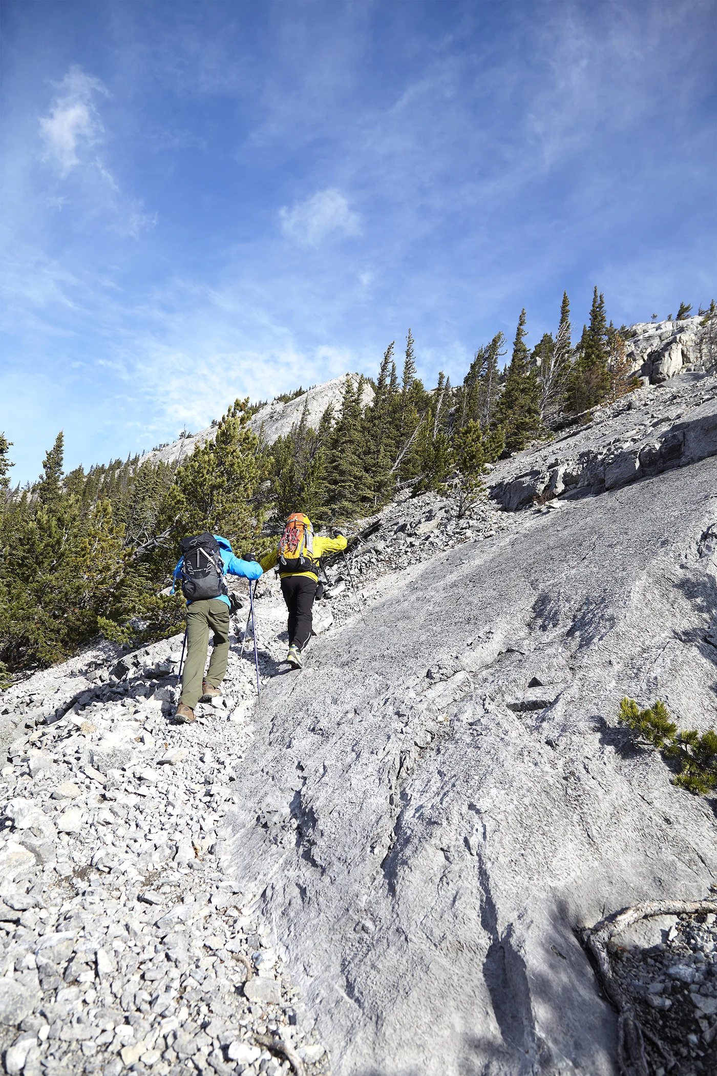 Yuri and Milan negotiating slabs on Doorjamb Mountain.