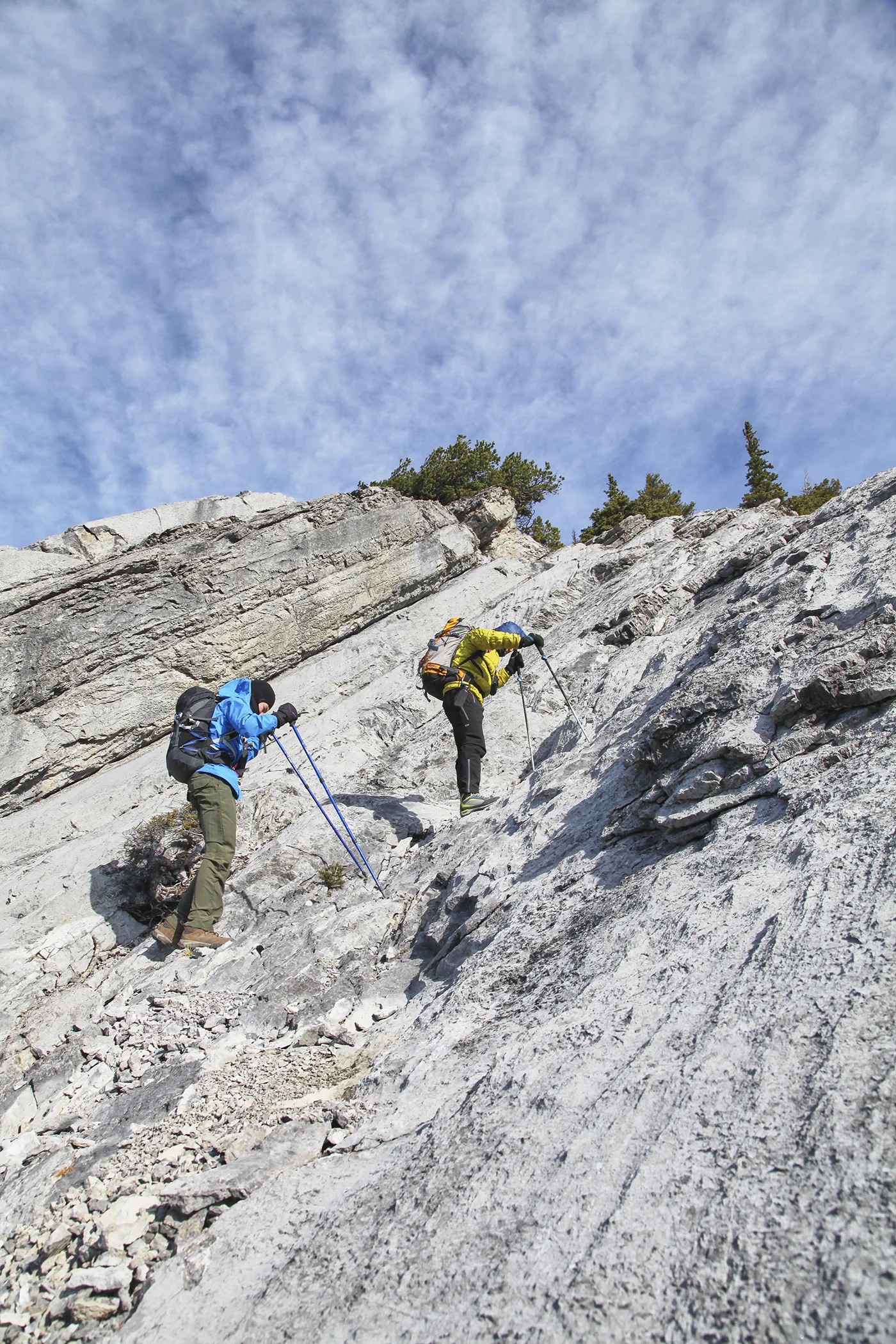 Yuri and Milan ascending the crux.