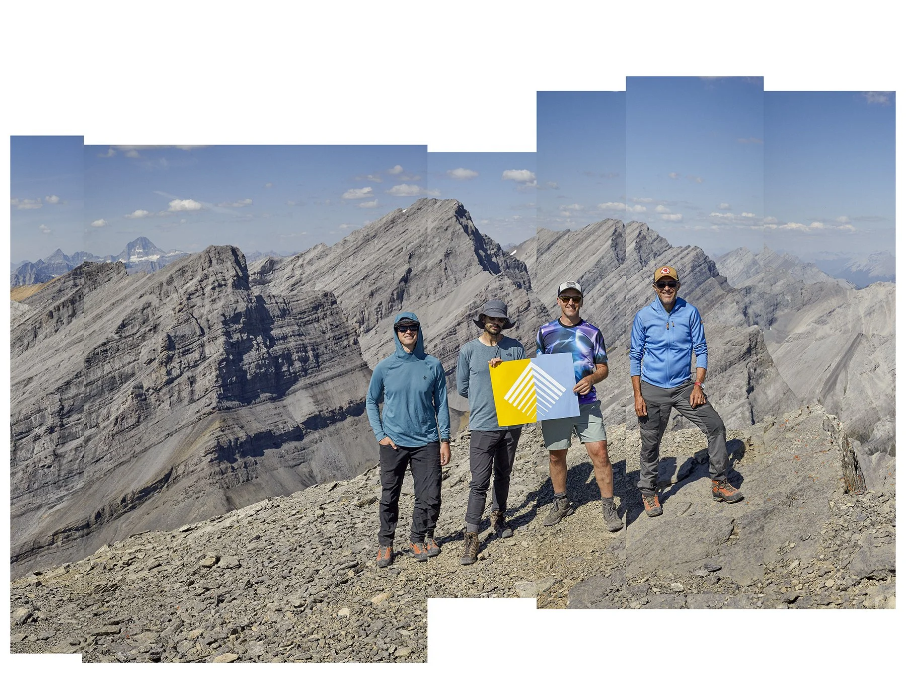  Ryan, Jon, GP and I on the summit of The Fortress, Kananaskis Country. August 2025. Seven peaks in seven days. We were hungry, thirsty, and running on fumes, but the moment felt bigger than our exhaustion. We made it. And yes, we celebrated with piz