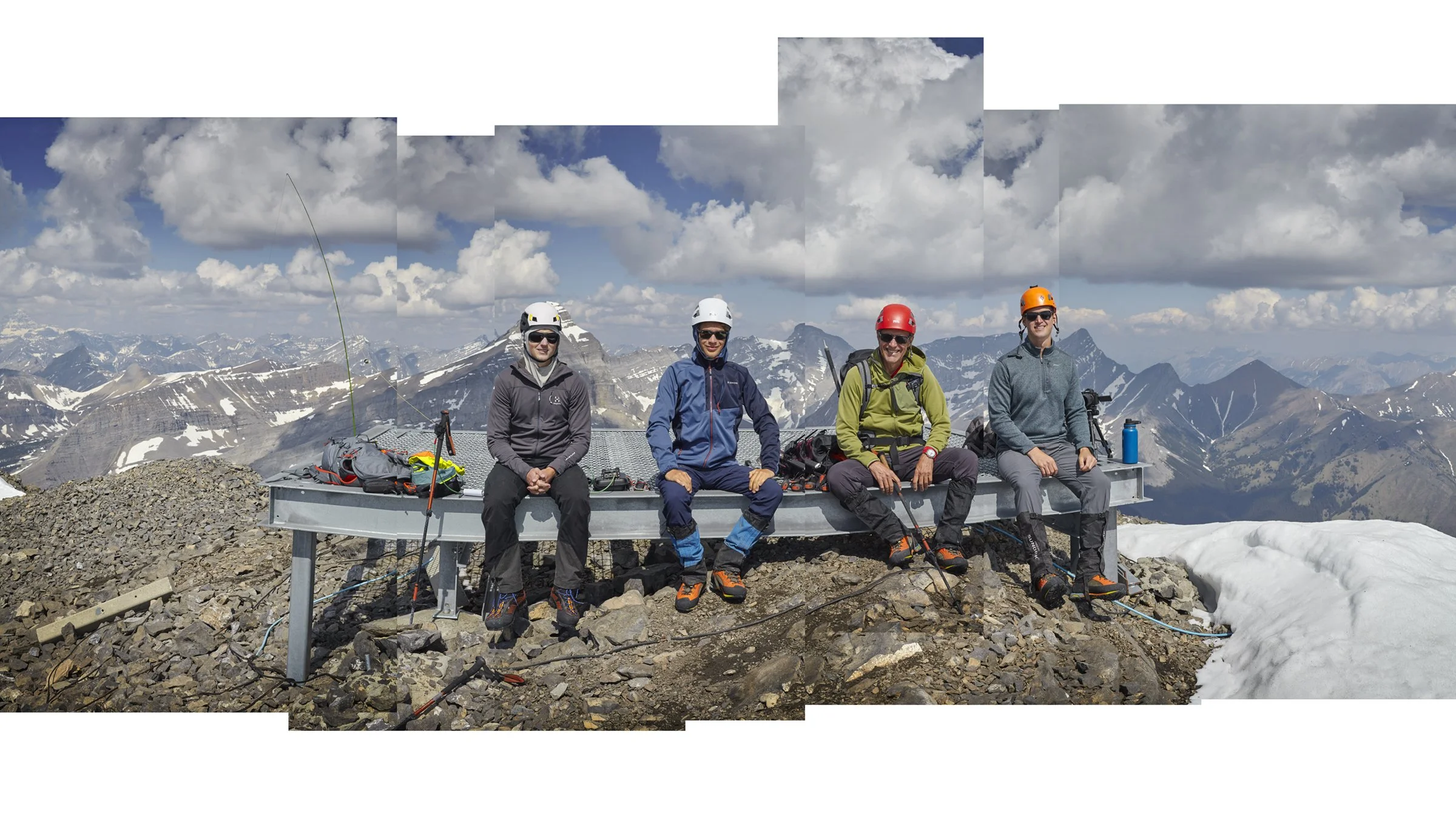  The lads and I savouring a lunch break on the summit of Mount Kidd on 27May2023. My son, Yuri and I, have stared up at this beast for many years on our KCountry adventures. It was nice to finally tickle her back with our hiking boots. 