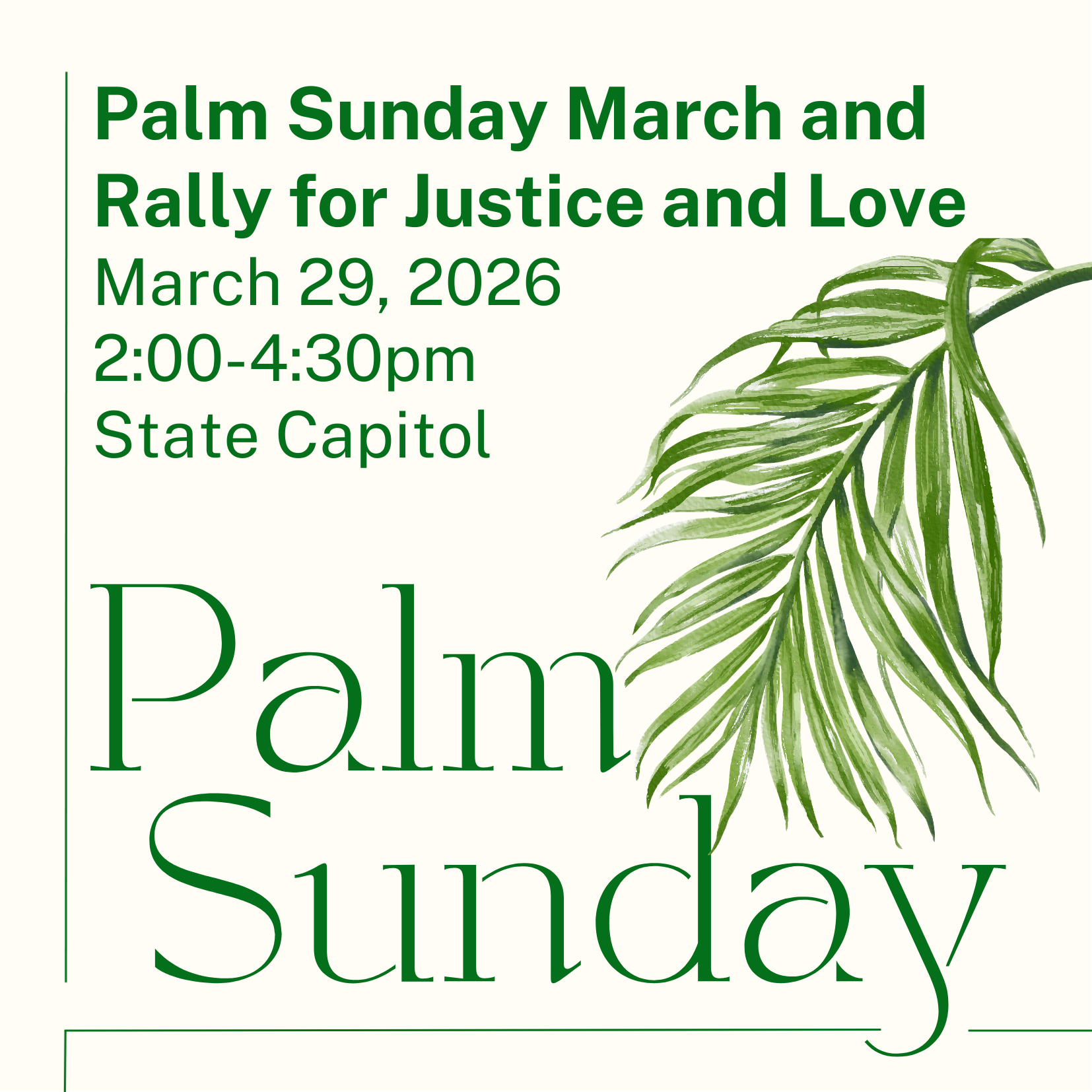 Palm Sunday March & Rally for Justice & Love